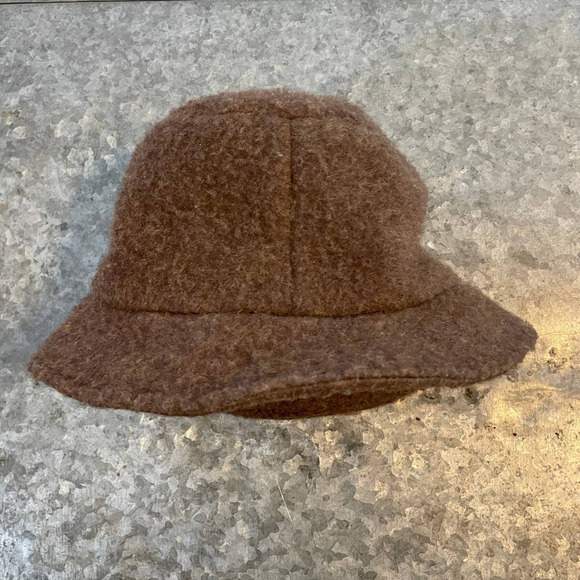 Vintage Fuzzy Fleece Bucket Fisherman Hat Cap Chocolate Brown 90s Y2K Winter - Picture 4 of 7